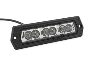 LED Lights - Front - Rough Country - 6 Inch Chrome Series, Flush Mount - Chrome